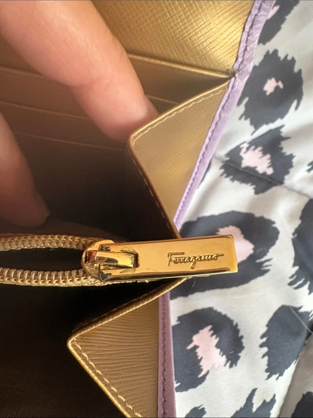 Salvatore Ferragamo Lavender Vara Bow Continental Wallet